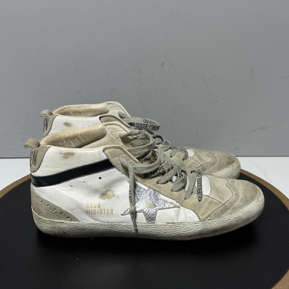 Golden Goose Midstar Shoes Mens Size 6 EU 39 White Leather Skate Sneakers